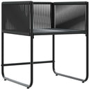 vidaXL Szék párnával 4 pcs Fekete és Antracit PE Rattan