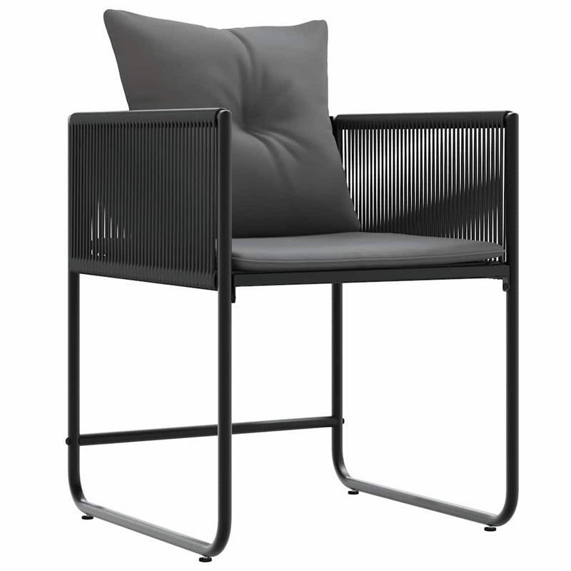 vidaXL Kerti székek 4 pcs Fekete és antracit 50.5 x 53.5 x 63.5 cm
