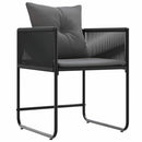 vidaXL Szék párnával 4 pcs Fekete és Antracit PE Rattan