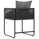 vidaXL Szék párnával 4 pcs Fekete és Antracit PE Rattan