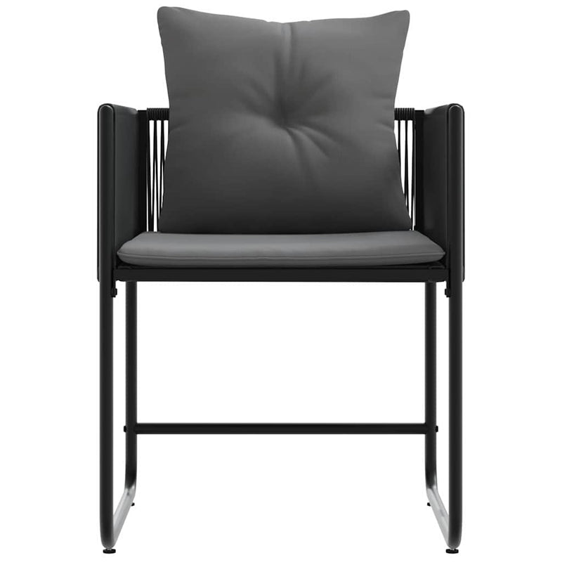 vidaXL Kerti székek 4 pcs Fekete és antracit 50.5 x 53.5 x 63.5 cm