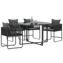 vidaXL Kerti székek 4 pcs Fekete és antracit 50.5 x 53.5 x 63.5 cm