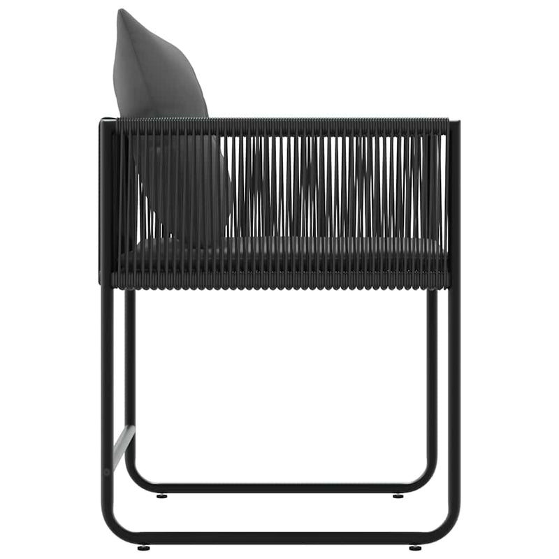 vidaXL Kerti székek 4 pcs Fekete és antracit 50.5 x 53.5 x 63.5 cm