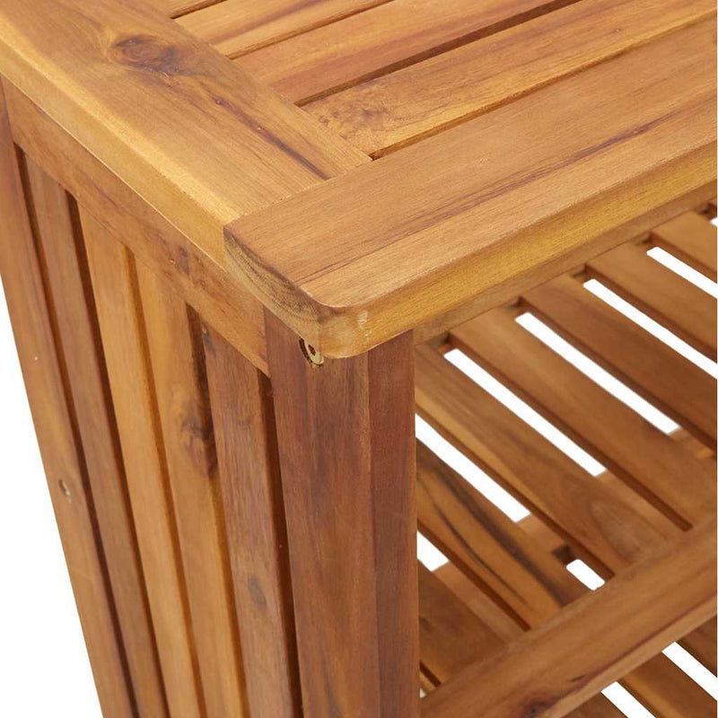 vidaXL Kerti szekrény polcokkal Barna 75 x 35 x 70cm Tömör Akácfa