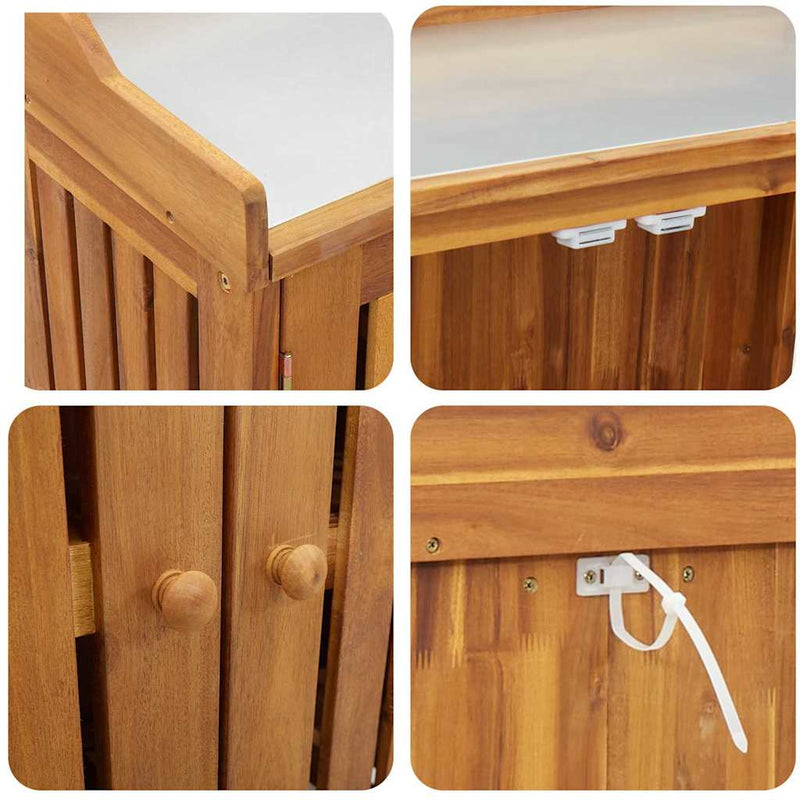 vidaXL Kerti szekrény tárolóval Barna 93 x 41.5 x 98 cm Tömör Akácfa