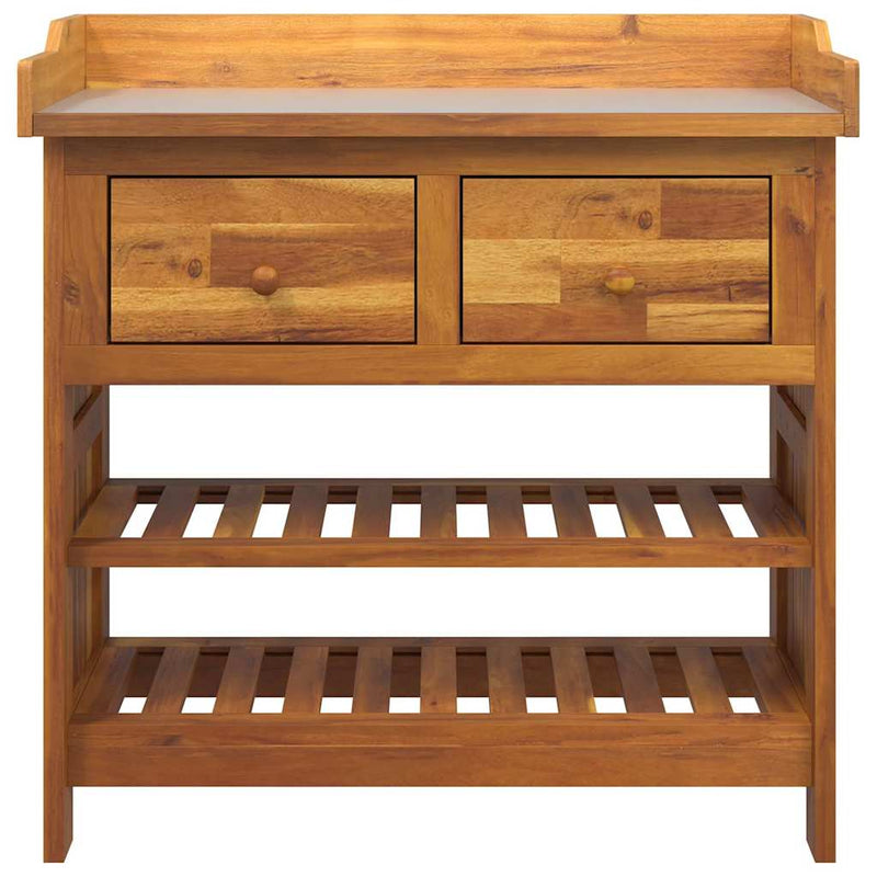 vidaXL Kerti szekrény fiókkal Barna 78 x 36,5 x 78 cm Tömör Akácfa