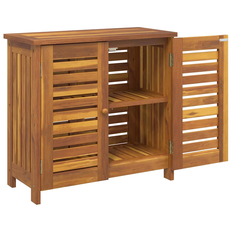 vidaXL Kerti szekrény tárolóval Barna 75 x 35 x 70cm Tömör Akácfa