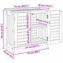 vidaXL Kerti szekrény tárolóval Barna 75 x 35 x 70cm Tömör Akácfa