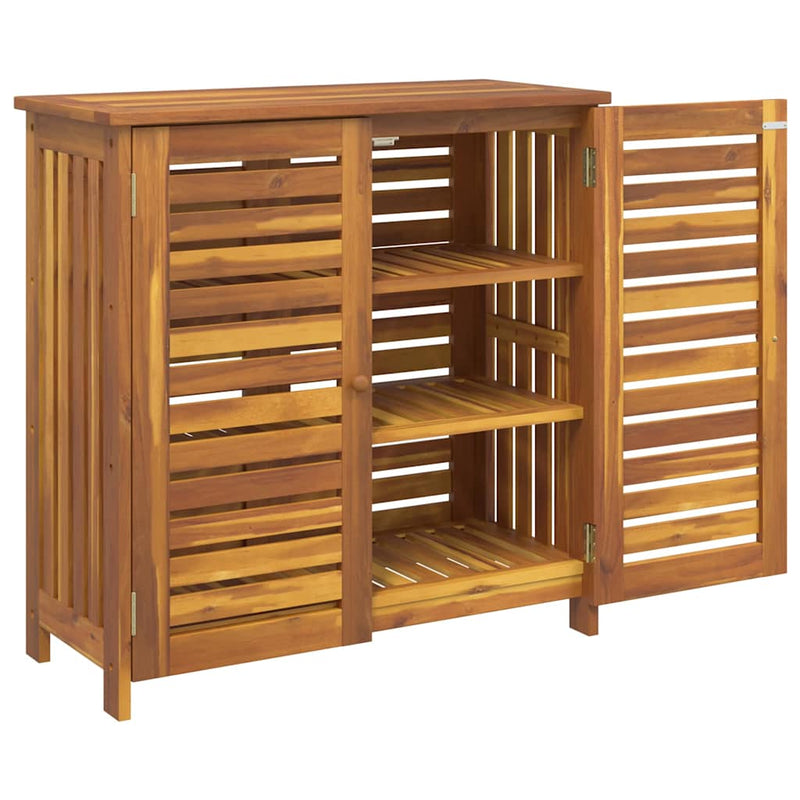 vidaXL Kerti szekrény tárolóval Barna 90 x 40 x 90cm Tömör Akácfa