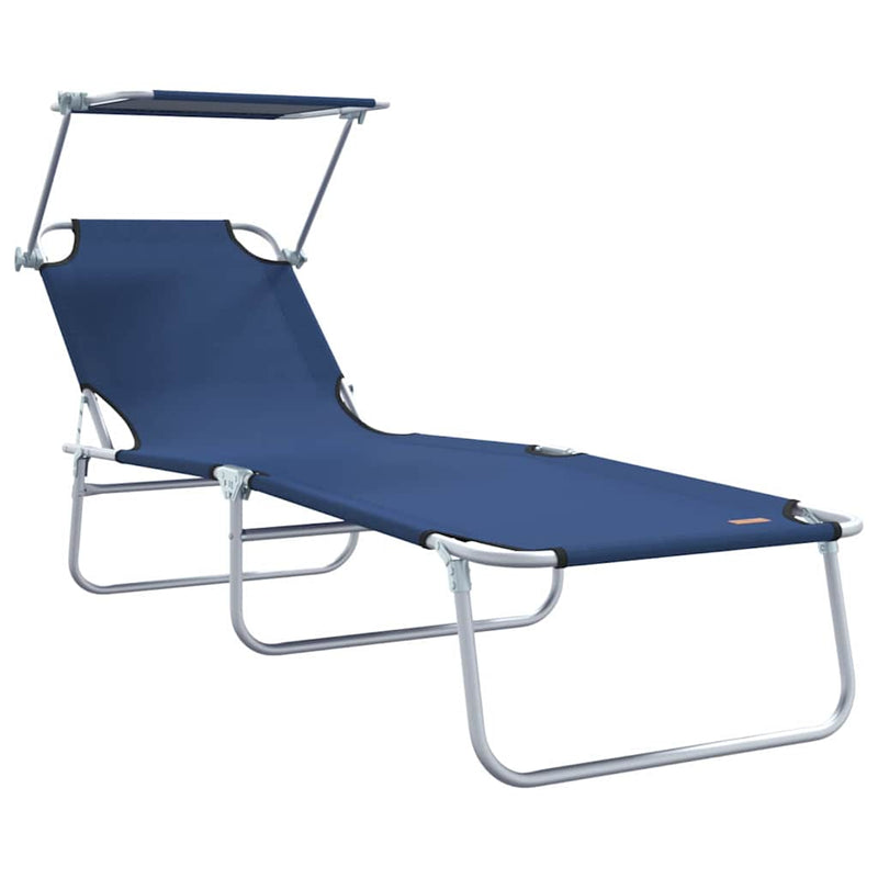 vidaXL Napozó 2-személy 2 pcs Kék 58 x 188 x 77cm szövet