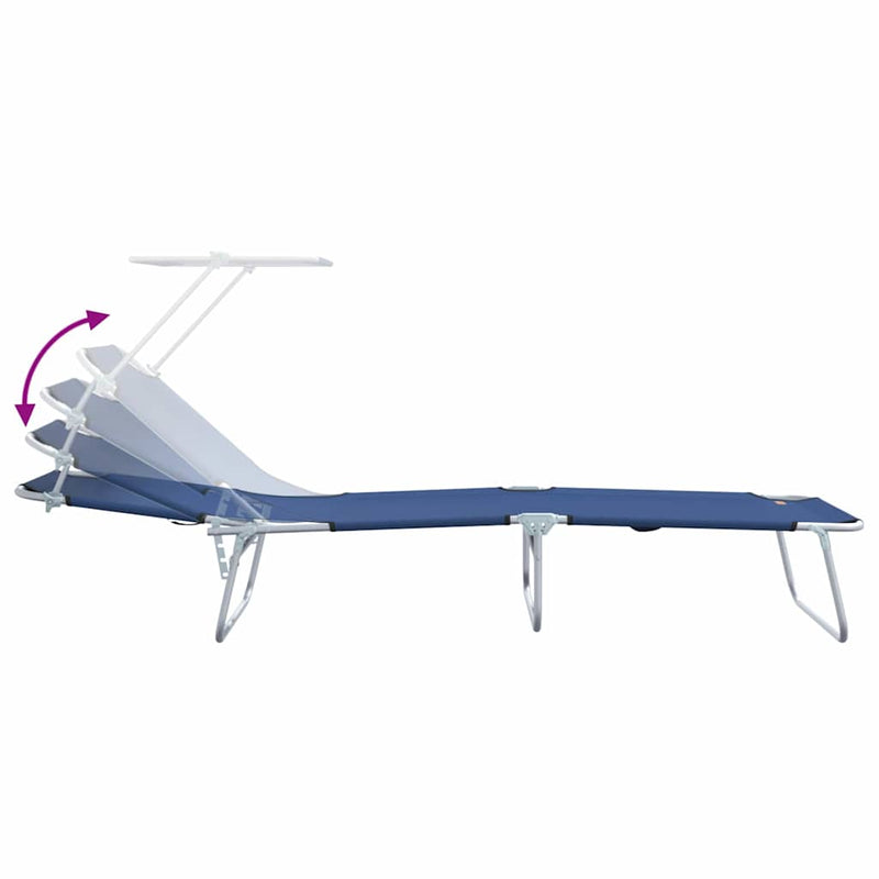 vidaXL Napozó 2-személy 2 pcs Kék 58 x 188 x 77cm szövet