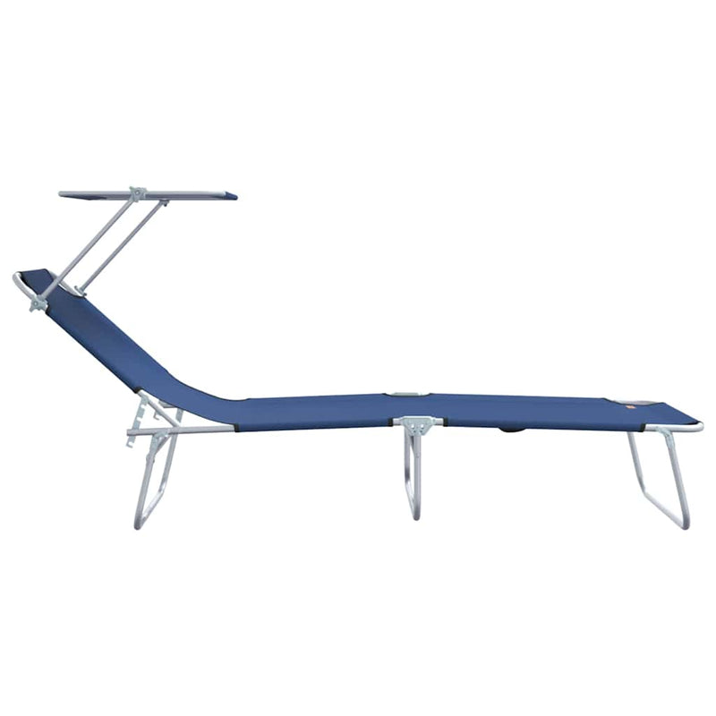 vidaXL Napozó 2-személy 2 pcs Kék 58 x 188 x 77cm szövet