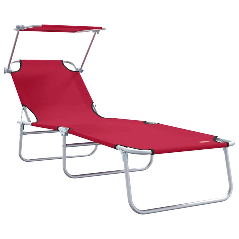 vidaXL Napozó 2-személy 2 pcs Piros 58 x 188 x 77cm szövet