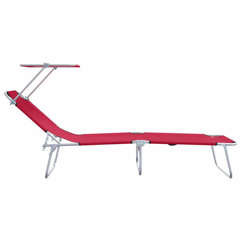 vidaXL Napozó 2-személy 2 pcs Piros 58 x 188 x 77cm szövet