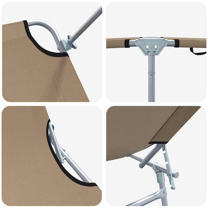 vidaXL Napozó 2-személy 2 pcs Tópszínű 58 x 188 x 77cm szövet