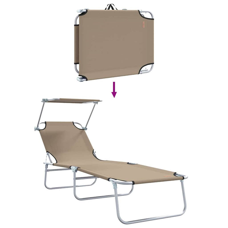 vidaXL Napozó 2-személy 2 pcs Tópszínű 58 x 188 x 77cm szövet