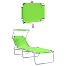 vidaXL Napozó 2-személy 2 pcs Zöld 58 x 188 x 77cm szövet