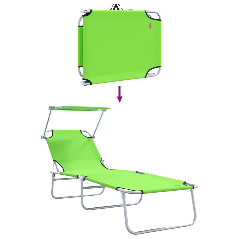 vidaXL Napozó 2-személy 2 pcs Zöld 58 x 188 x 77cm szövet