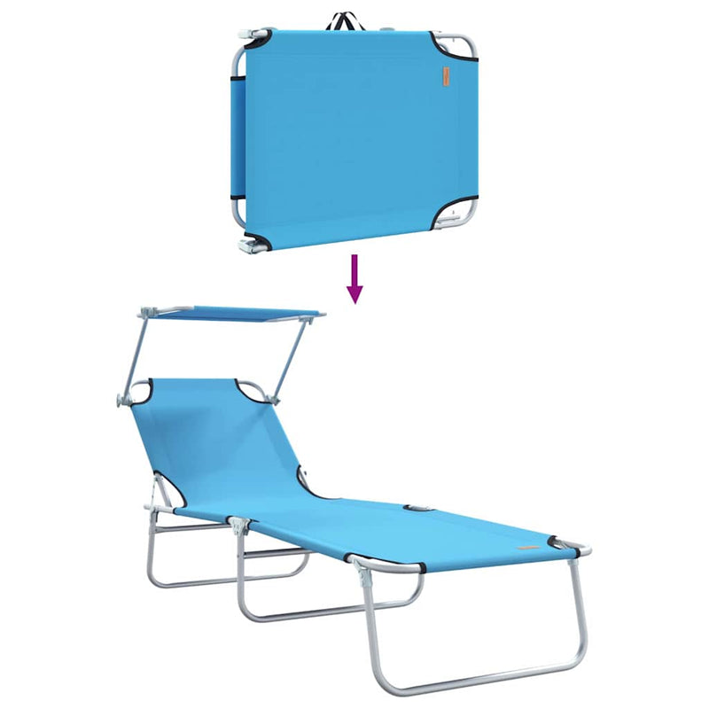 vidaXL Napozó 2-személy 2 pcs Kék 58 x 188 x 77cm szövet