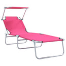 vidaXL Napozó 2 pcs Rózsaszín 58 x 188 x 77cm Poliészter