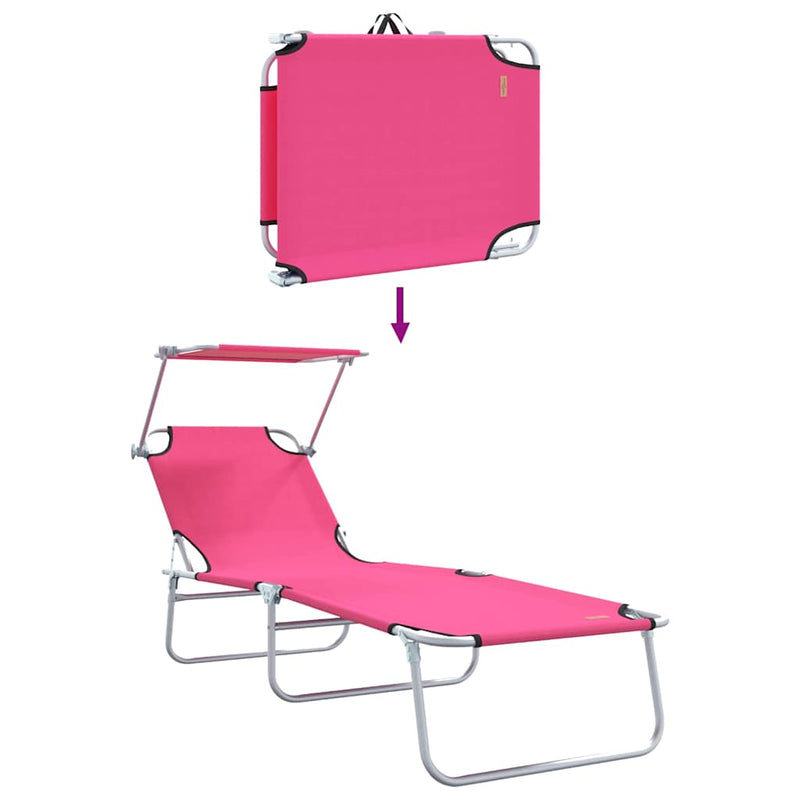 vidaXL Napozó 2-személy 2 pcs Rózsaszín 58 x 188 x 77cm szövet