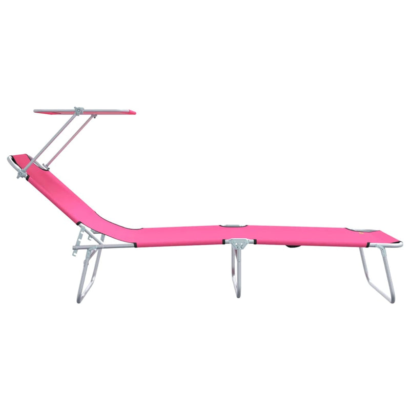 vidaXL Napozó 2-személy 2 pcs Rózsaszín 58 x 188 x 77cm szövet