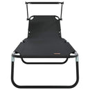 vidaXL Összecsukható nyugágy párnával Fekete 56 x 190 x 81cm szövet