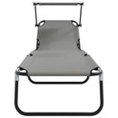 vidaXL Összecsukható nyugágy párnával Szürke 56 x 190 x 81cm szövet