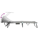 vidaXL Összecsukható nyugágy párnával Szürke 56 x 190 x 81cm szövet