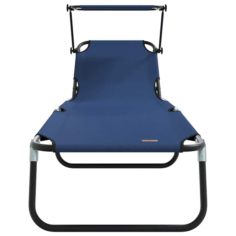 vidaXL Összecsukható nyugágy párnával 2 pcs Kék 56 x 190 x 81cm szövet