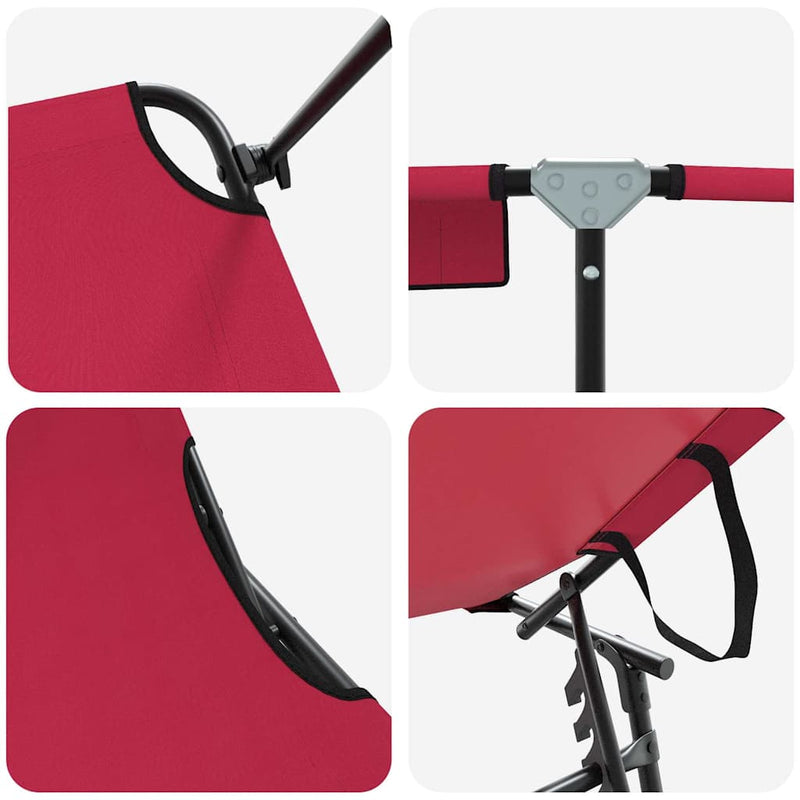 vidaXL Összecsukható nyugágy 2 pcs Piros 56 x 190 x 81cm szövet
