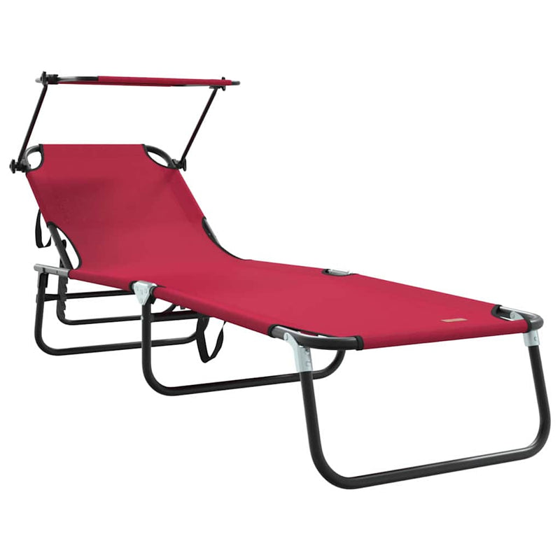 vidaXL Összecsukható nyugágy 2 pcs Piros 56 x 190 x 81cm szövet