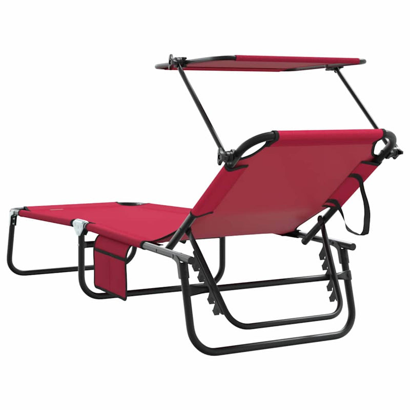 vidaXL Összecsukható nyugágy 2 pcs Piros 56 x 190 x 81cm szövet