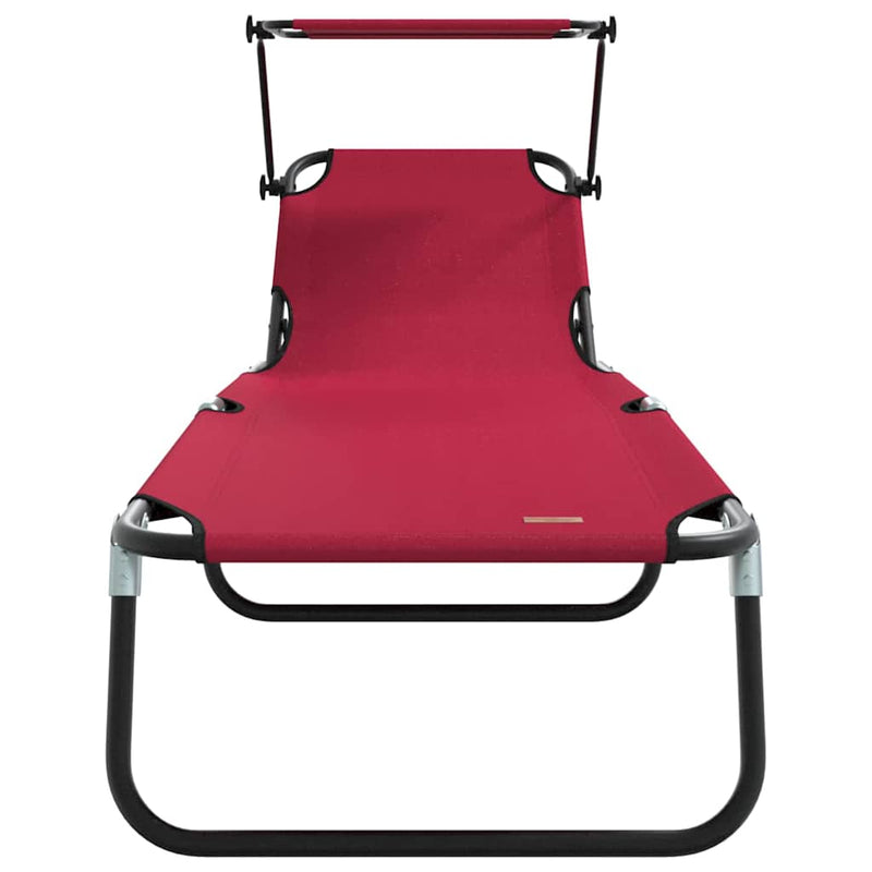 vidaXL Összecsukható nyugágy 2 pcs Piros 56 x 190 x 81cm szövet