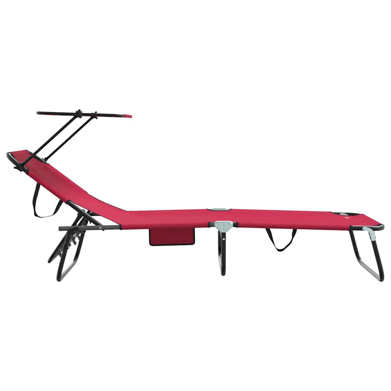 vidaXL Összecsukható nyugágy 2 pcs Piros 56 x 190 x 81cm szövet