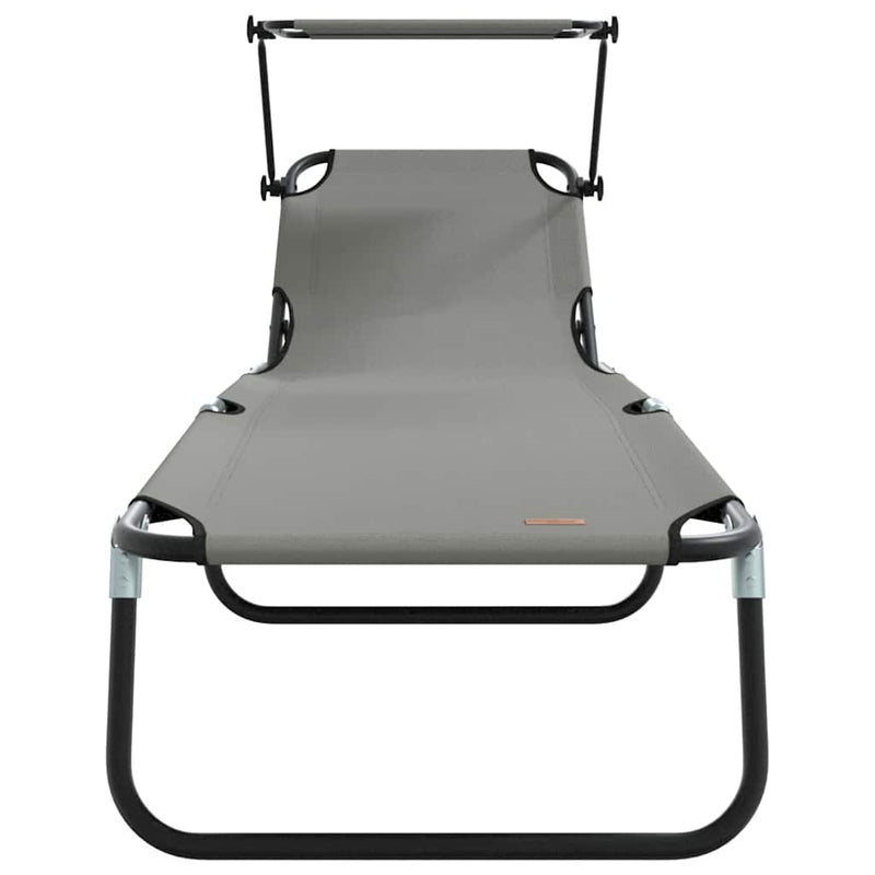 vidaXL Összecsukható nyugágy 2 pcs Szürke 56 x 190 x 81cm szövet