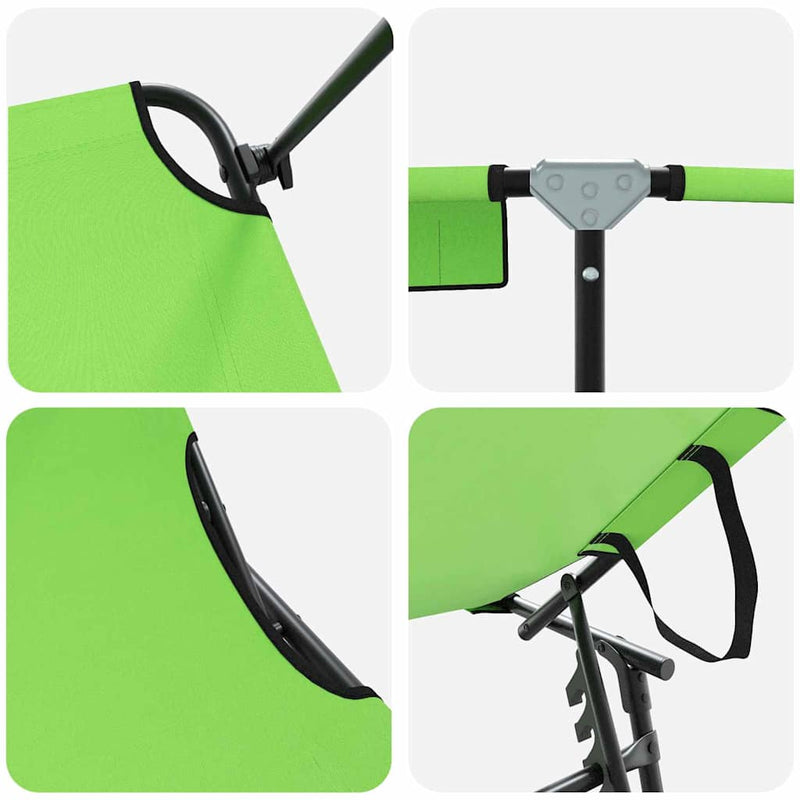 vidaXL Összecsukható nyugágy 2 pcs Zöld 56 x 190 x 81cm szövet