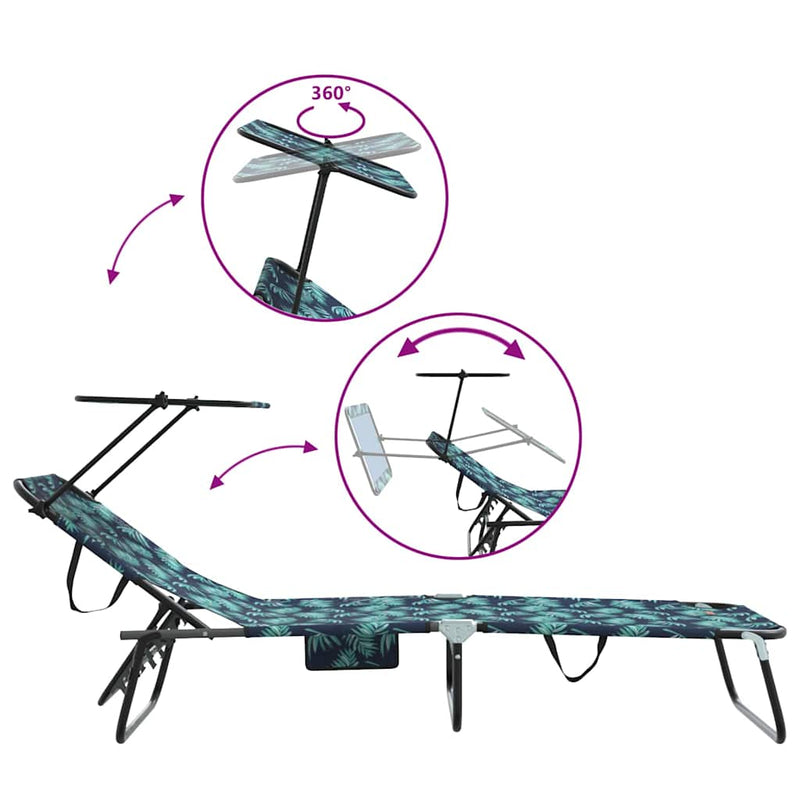 vidaXL Összecsukható nyugágy 2 pcs Zöld 56 x 190 x 81cm szövet
