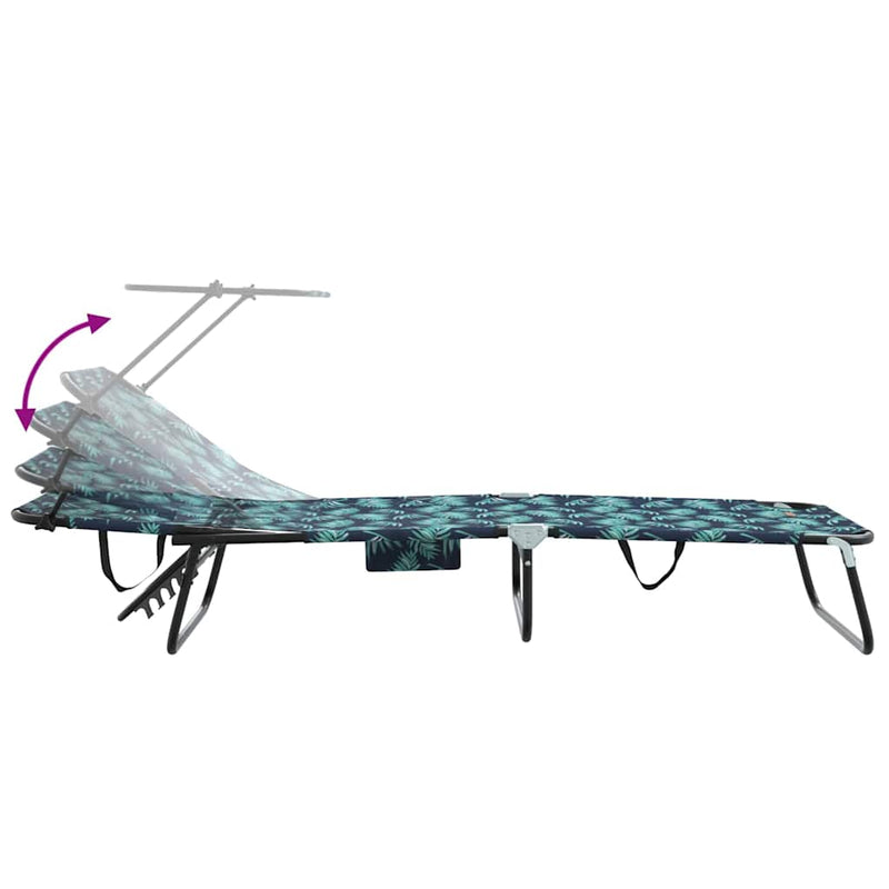 vidaXL Összecsukható nyugágy 2 pcs Zöld 56 x 190 x 81cm szövet
