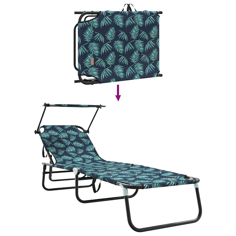 vidaXL Összecsukható nyugágy 2 pcs Zöld 56 x 190 x 81cm szövet