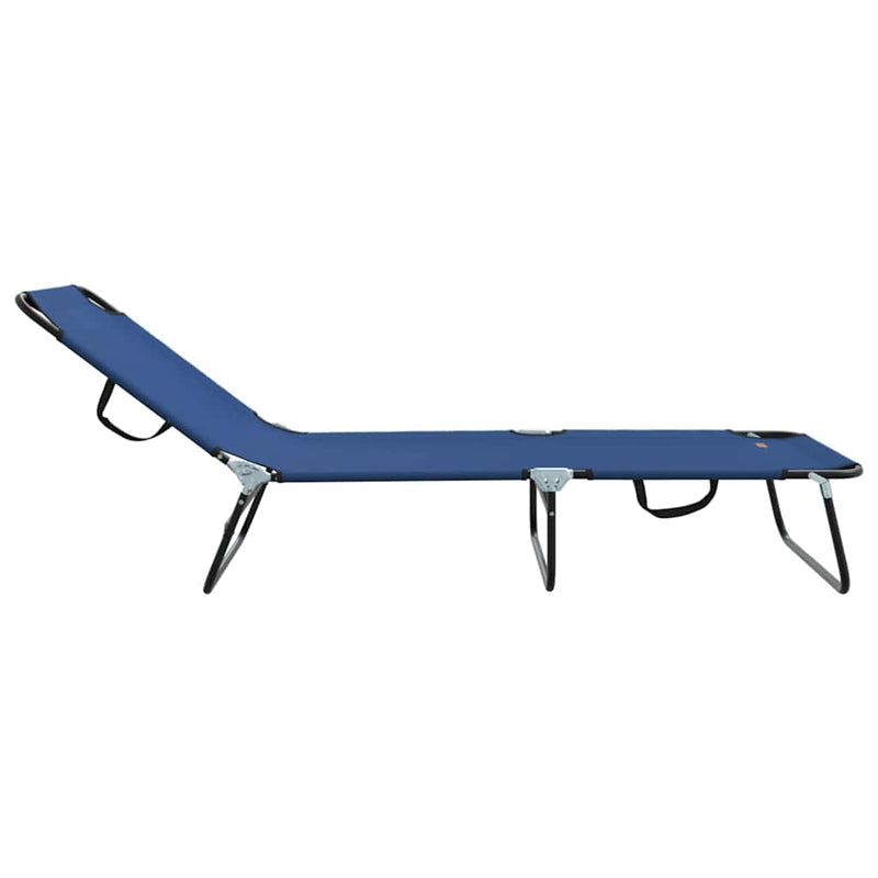 vidaXL Összecsukható nyugágy 1-személy Kék 56 x 189 x 87cm szövet