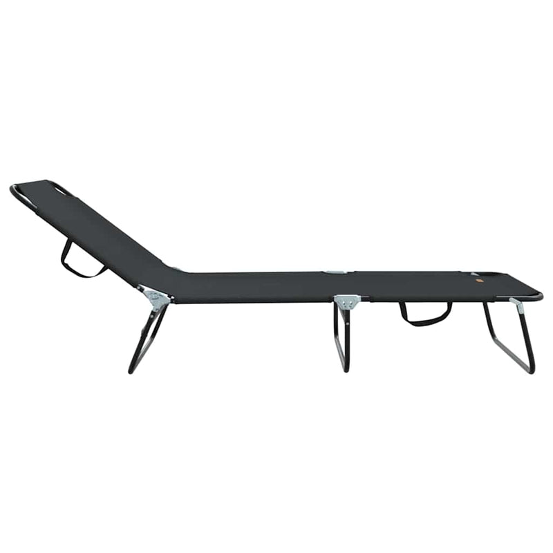 vidaXL Összecsukható nyugágy 1-személy Fekete 56 x 189 x 87cm szövet