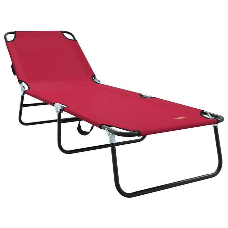 vidaXL Összecsukható nyugágy 1-személy Piros 56 x 189 x 87cm szövet