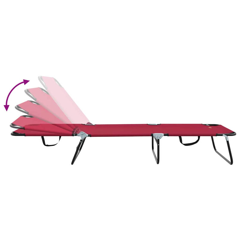 vidaXL Összecsukható nyugágy 1-személy Piros 56 x 189 x 87cm szövet