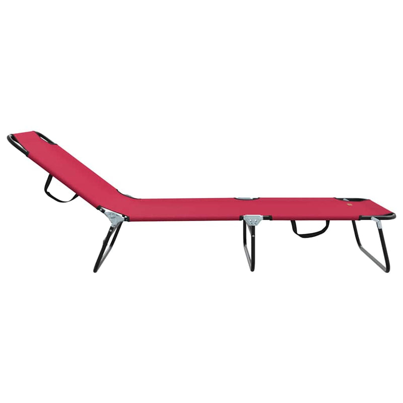 vidaXL Összecsukható nyugágy 1-személy Piros 56 x 189 x 87cm szövet