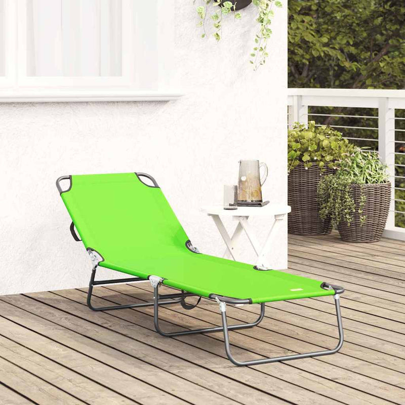 vidaXL Összecsukható nyugágy 1-személy Zöld 56 x 189 x 87cm szövet