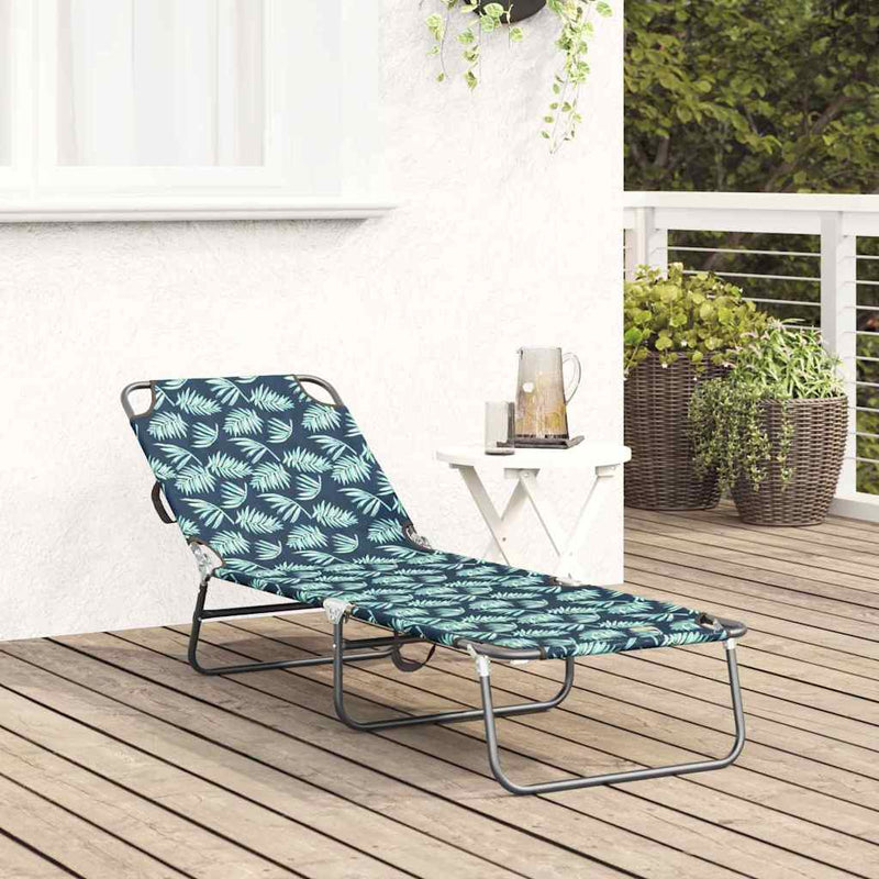 vidaXL Összecsukható nyugágy párnával Zöld 56 x 189 x 87cm szövet