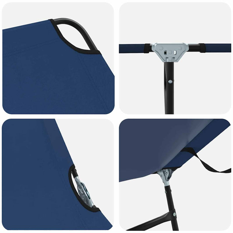 vidaXL Összecsukható nyugágy 2 pcs Kék 56 x 189 x 87cm szövet
