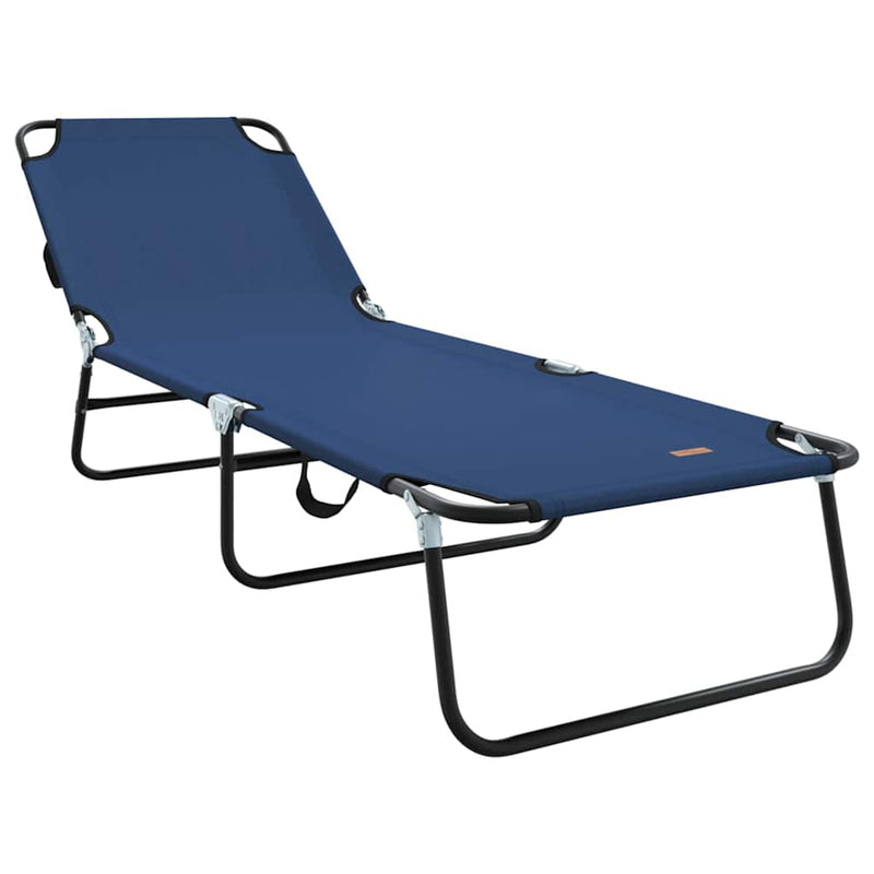 vidaXL Összecsukható nyugágy 2 pcs Kék 56 x 189 x 87cm szövet