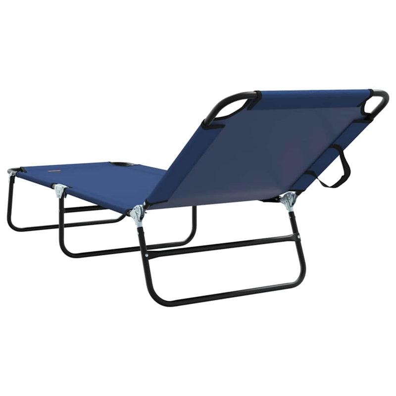vidaXL Összecsukható nyugágy 2 pcs Kék 56 x 189 x 87cm szövet